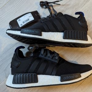 Adidas NMD R1 Black with Blue tab